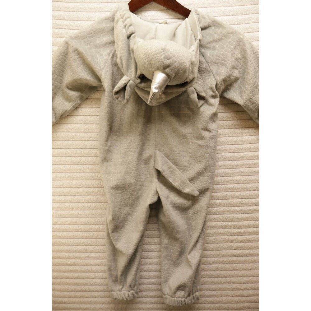Hyde and EEK Boutique Toddler Rhino Costume Gray Plush Jumpsuit 18-24 Months - Picture 2 of 7